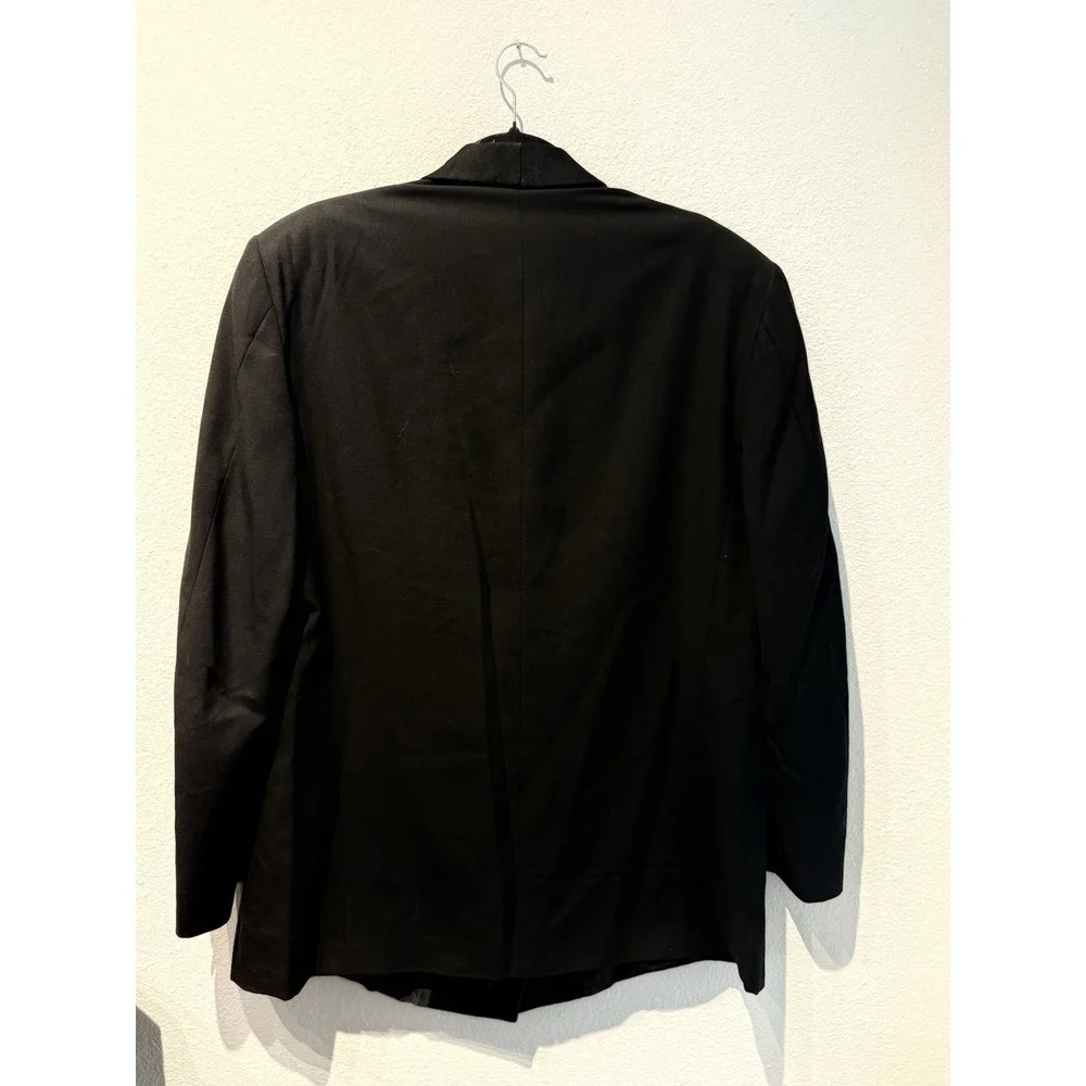 Lubiam Italy Blazer Mens 44T Black Wool Double‎ Breasted Lanificio Zignone Tux